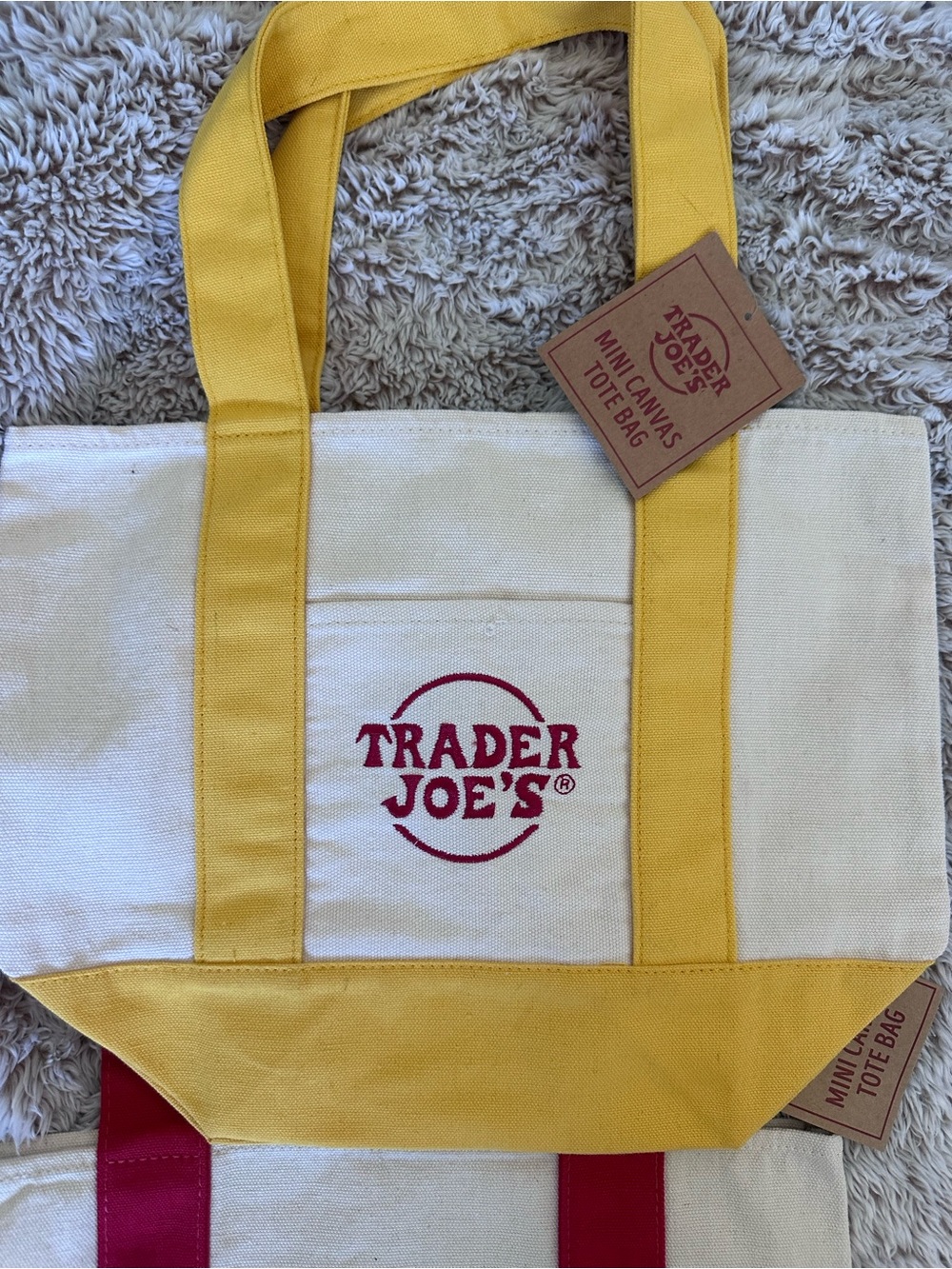 Trader Joes Mini Canvas Tote x4 - Picture 4 of 5
